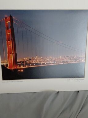 SF Golden Gate Bridge At Night  by Jack E. Stiddard  8x10 Photo/11x14 Mat